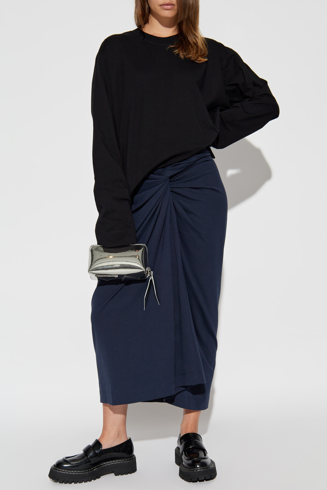 Dries Van Noten Cotton skirt with draping | Women's Clothing | Vitkac